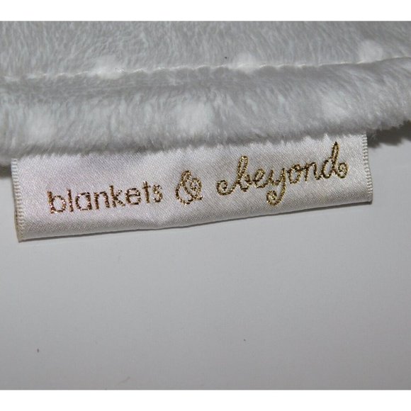 Blankets & Beyond White Bear Gray Polka Dot plush Security Blanket Nunu Lovey - Picture 3 of 5